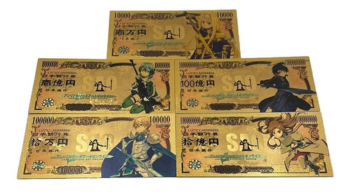 Billetes Dorados Sword Art Online - Sao - [ Set Completo ]