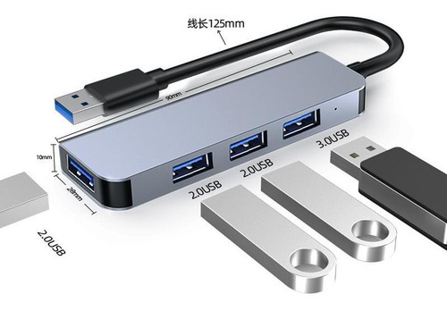 Imagen 3 de 4 de Adaptador Hub Usb C 3.0 4 En 1