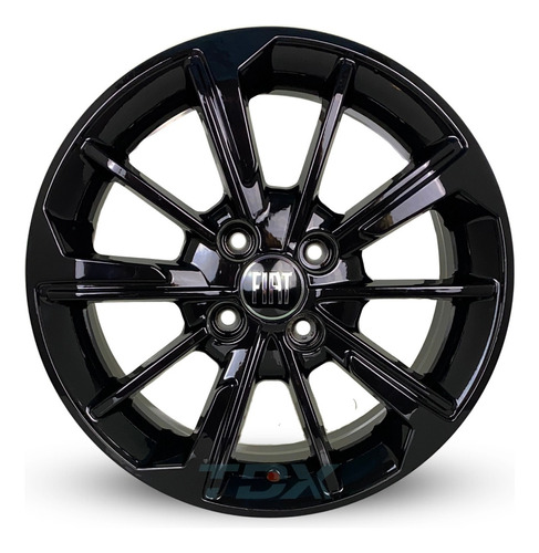 Rodas Scorro Fiat Cronos Aro 14x5,5 4x98 (jogo) +bicos Cor Preto Brilhante