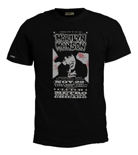 Camiseta Estampada Marilyn Manson Nov 22 Cantante Rock Bto