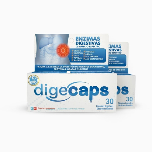 Digecaps X 30 Capsulas Enzimas Digestivas Combo X 2