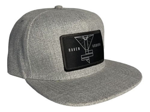 Gorra Plana Snapback Moderna Raven Kobura Gris | Jhos 1971