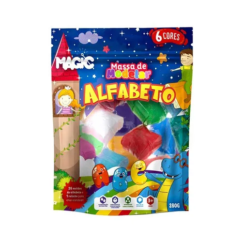 Brinquedo para massa e plastilina Magic kids Alfabeto