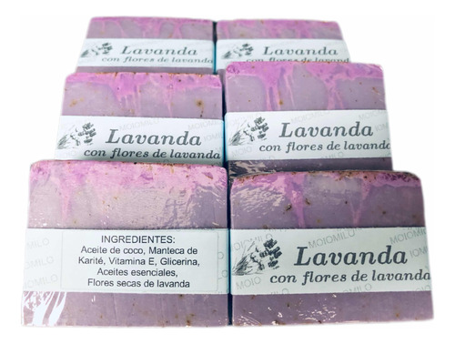 Jabones Artesanales Vegetales Aromáticos 12 Un  Lavanda 60gr