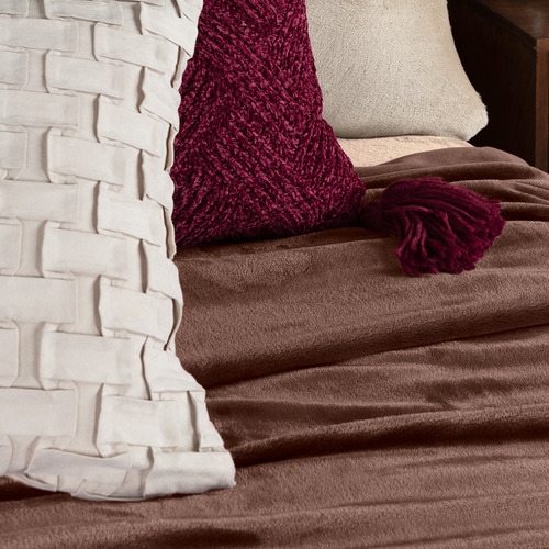 Cobertor King Size Liso Cobija Invernal Ligero Esquimal Color Bronce (café)