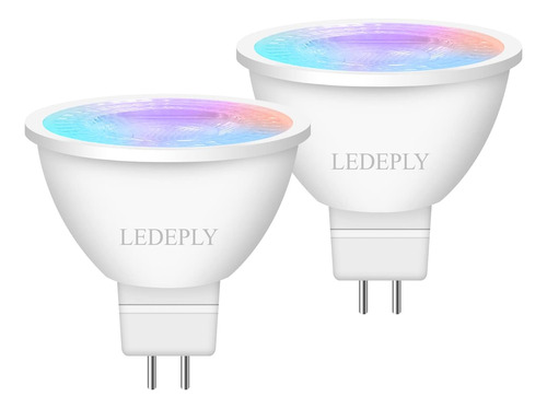 2 Bombillas Inteligentes Led Ledeply, 12v Mr16 Rgb