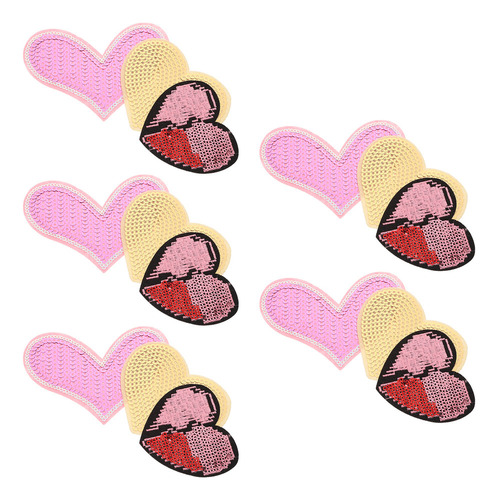 Adhesivo Love Back De Tela Con Forma De Corazón, 15 Unidades