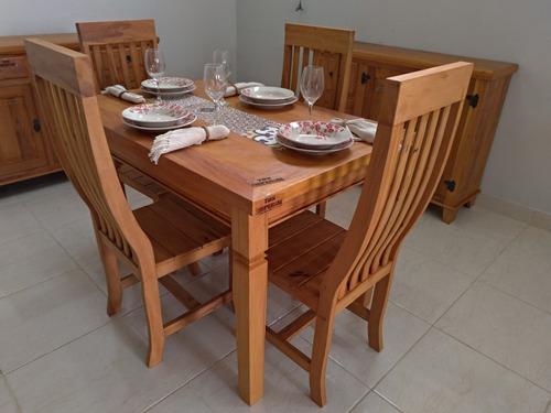 Mesa Jantar Madeira Com Ladrillho 1 20, Oregon Pine Dining Room Table And Chairs Set Of 4