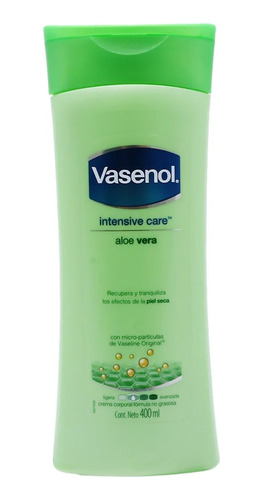 2 Pack Crema Corporal Vasenol Aloe Fresh 400