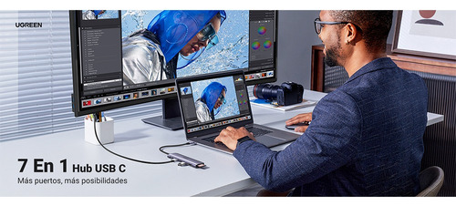 Hub Usb-c 7 En 1 2 Usb-a 3.0 1 Usb-c 3.0(5gbps) 1 Usb-c Pd