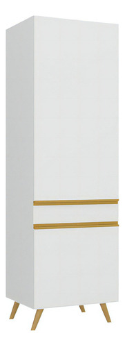 Paneleiro 2 Portas 62cm Veneza Multimóveis V3739 Cor Branco/Dourado