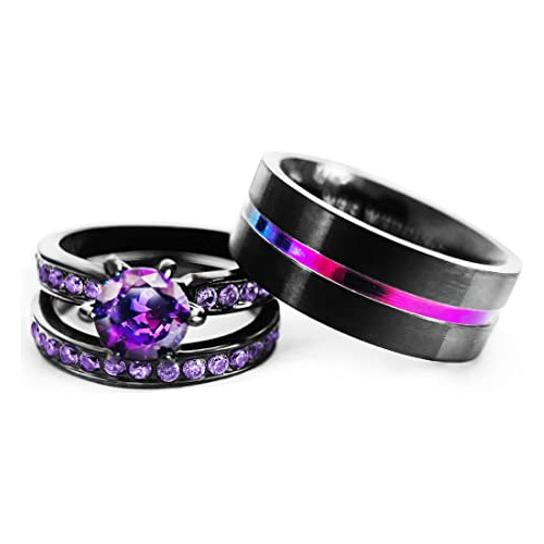 Conjunto De Anillos De Boda Anillos A Juego Para Parejas Par