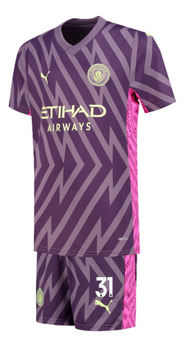 Kit Manchester City Arquero Puma 2024 #31 Ederson M Violeta