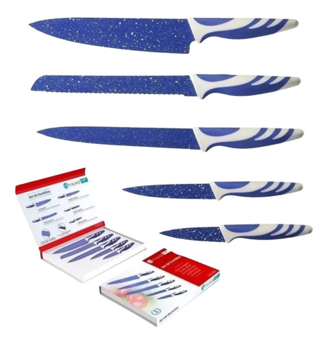 Set Juego De 5 Cuchillos Filosos Carne Pan Calidad