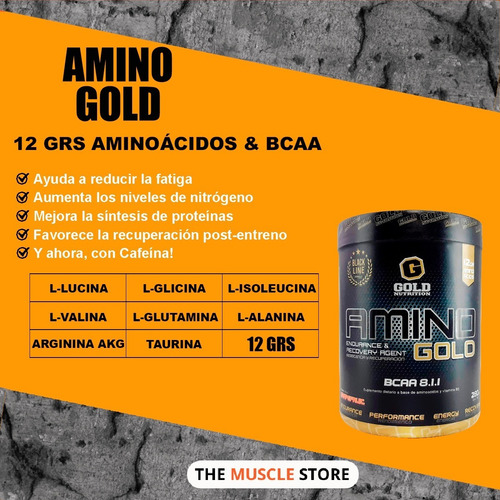 Amino Gold Bcaa 8.1.1 Gold Nutrition Aminoácidos Bcaa