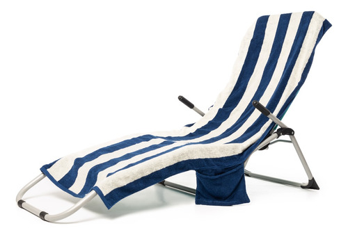 Toalla De Playa Individual Lineas Azul Reposera Dryhood Rayado
