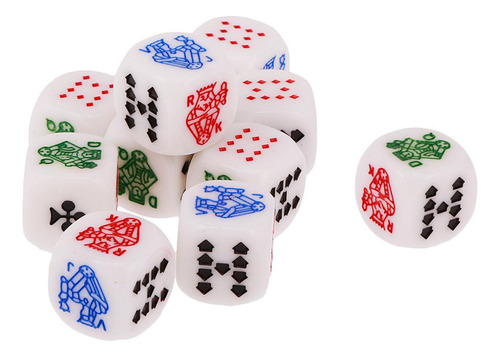 3 Paquete De 3 A 6 Unidades De 10 Dados De Póquer 3 Piezas