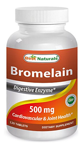 Bromelina 500 Mg Best Naturals- 120 Tabletas  Enzimas