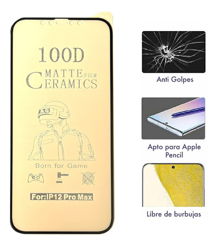 Imagen 6 de 10 de Film Ceramico Mate Compatible iPhone 12 Y 12 Pro