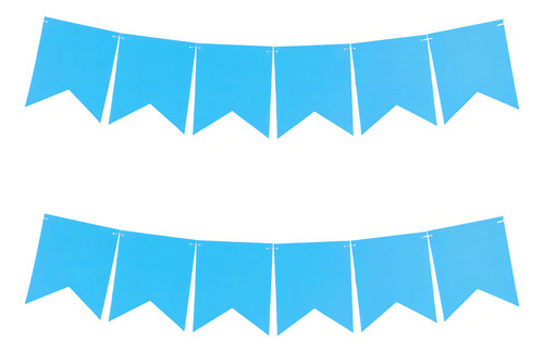 Banderines Lisos Colores Fiesta Cumple Decorar Mylin 12pz Color Azul