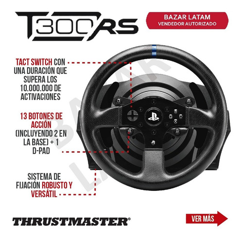 Combo Thrustmaster T300 Rs+palanca Th8a+pedalera T3pa Pro