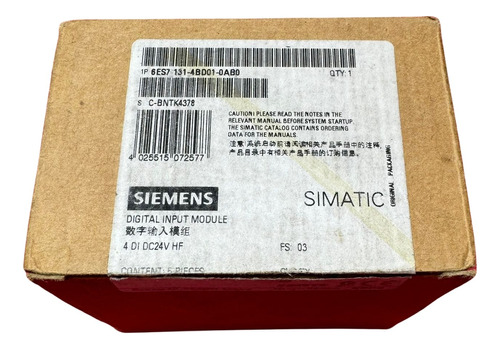 Siemens 6es7 131-4bd01-0ab0 Digital Input Module Caja C/5pzs