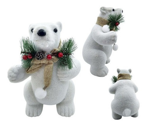 Osos Decorativos Navidad Adorno Navideño Oso Polar Ref.008