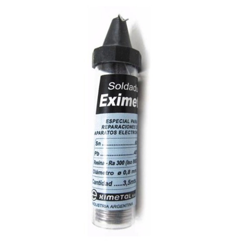 Imagen 2 de 5 de Estaño 60/40 0.8mm Tubito 3mts Eximetal Soldadura Smd X 5 U.