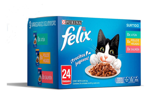 Purina Felix Alimento Húmedo Para Gato Mix Pack 24 De 85 G