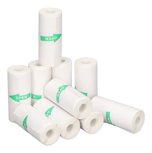 Imagen 10 de 10 de Papel Adhesivo Para Impresora, 10 Rollos, Térmico, Portátil,