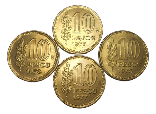 Argentina 10 Pesos 1976 - 1977 Y 1978 Mas La Conmem. Brown (Usado)