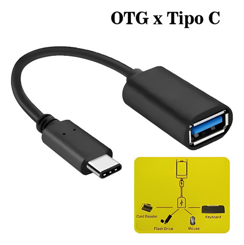 Cabo Adaptador Tipo C Otg Usb Para Celular