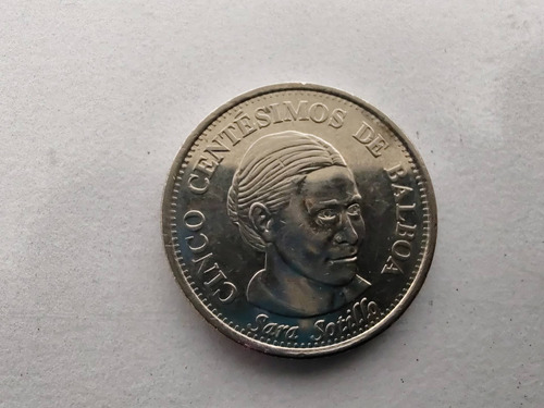 Moneda Panama Sara Sotilo 5 Centavos 2017(x651