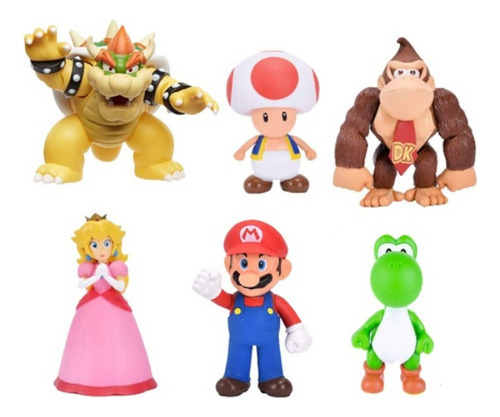 Conjunto De 6 Figuras Da Coleção Super Mario Bros Characters