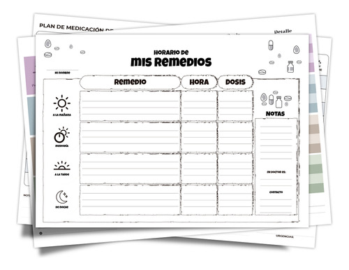 Kit Para Imprimir Calendario Y Horario De Mis Remedios