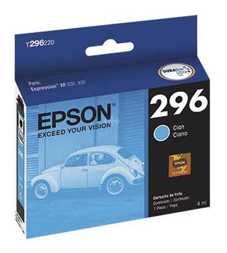 Imagen 7 de 10 de Cartucho De Tinta Epson T296220 296 Cyan Cian Original