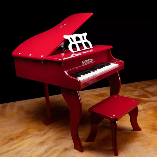 Mini Piano de Cauda Infantil - 30 Teclas - Turbinho - Cor Branco