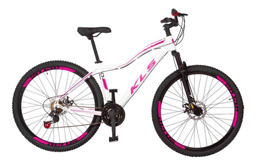 Bicicleta  urbana KLS Mountain Bike aro 29 17" 21v cor branco/rosa