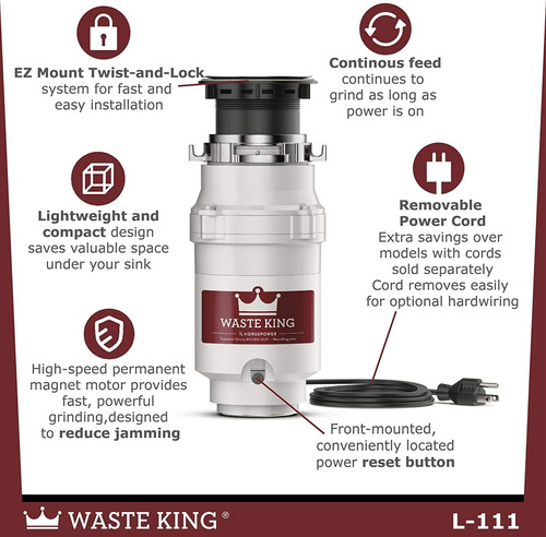 Imagen 7 de 9 de Triturador De Basura Waste King L-111, 1/3 Hp
