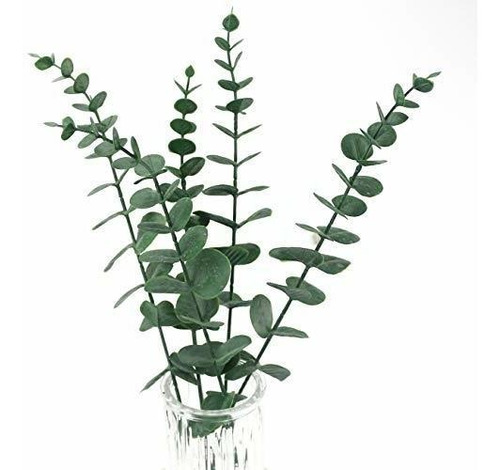 Tinsow 5 Piezas De Hoja De Tacto Real Tallo De Eucalipto Art