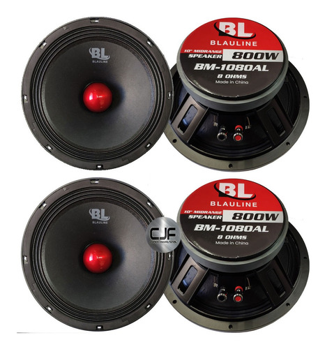 2 Woofer Medio 10 PuLG Bm 1080 Al Blauline 800w Auto A Cjf