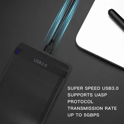 Kopira 2.5 Carcasa De Disco Duro , Caja De Disco Duro Usb 3.0 Con Uasp,para 2.5 Hdd Ssd Sata I/ii/iii De 7mm 9.5mm,4tb Max Con 50cm Cable Compatible Con Macbook, Ps5, Xbox X/s, Ps4, Samsung-negro
