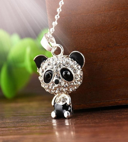 Colar De Urso Feminino Pingente Todo De Strass Brilhante Cristal Estilo Urso Com Caixinha Lindo Presente Com Caixinha