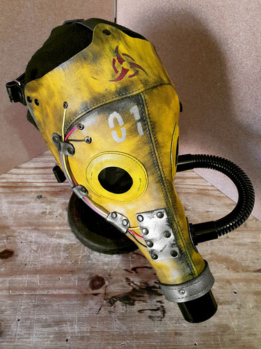 Máscara Gas Amarilla Diselpunk Cyberpunk Post Apocalíptica Amarillo Gas Toxic