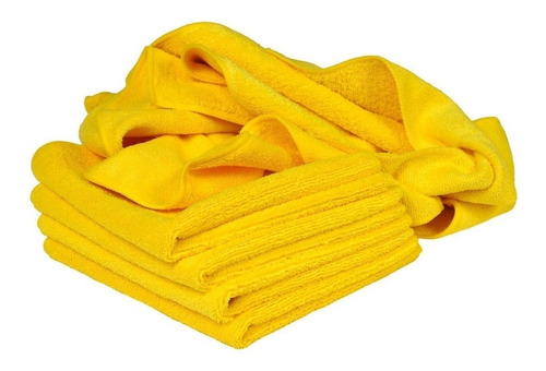 Imagen 9 de 11 de 36 Piezas De Toallas, Paños De Microfibra Absorbentes 40.6cm Color Amarillo