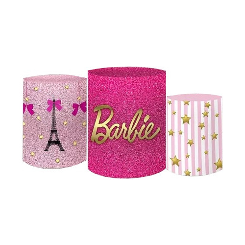 Kit Trio Capa Cilindro Barbie Princesa Festa Infantil Manina