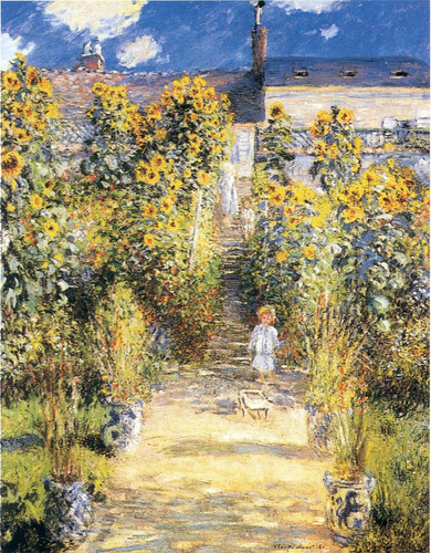 Monet Le Jardin A Vetheuil Lamina Enmarcada Con Vidrio
