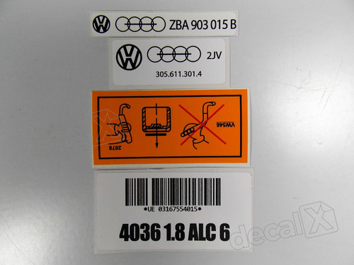 Adesivos Etiquetas De Advertência Tampa Valvula Motor 1.8 Alcool Volkswagen Kit 18alc Frete Grátis Fgc