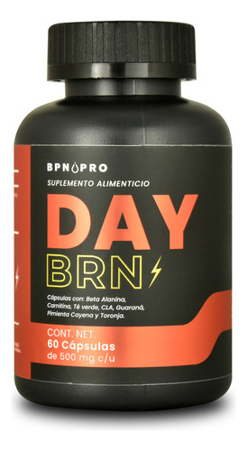 BPN Pro - Day BRN Quemador De Grasa Termogenico Carnitina Cafeina Cla Guarana Sabor 60 capsulas