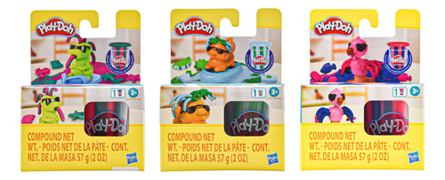 Play-doh Pack 3 Moldes De Animales 171 G Hasbro Color Multicolor